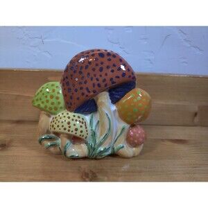 Vintage Arnels Mushrooms Napkin Holder Retro Kitsch MCM Kitchen READ